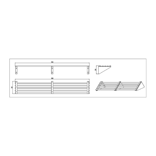 AFP-1832 Stainless Steel Pipe Wall Shelf  1800mm x 300mm x 200mm