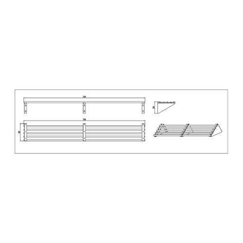 AFP-2132 Stainless Steel Pipe Wall Shelf  2100mm x 300mm x 200mm
