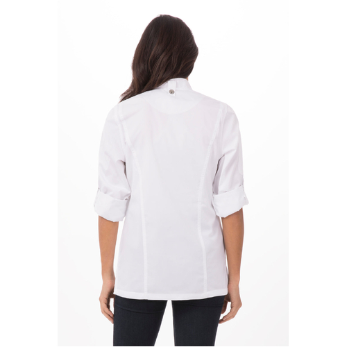 Hartford Women's Chef Jacket - White - BCWLZ005-WHT-XS - BCWLZ005-WHT-XS