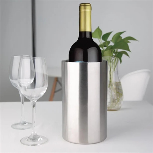 Olympia Double Wall Wine Cooler Brushed Stainless Steel 200x120mm