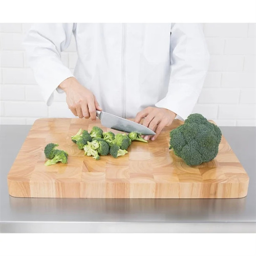 Vogue Rectangular Wooden Chopping Board Large - 610x455x45mm 24x18x1 3/4" - C460