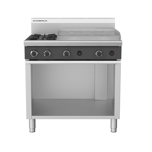 Cobra C9B - 2 Gas Open Burners with 600mm Griddle Plate - Open Cabinet Base
