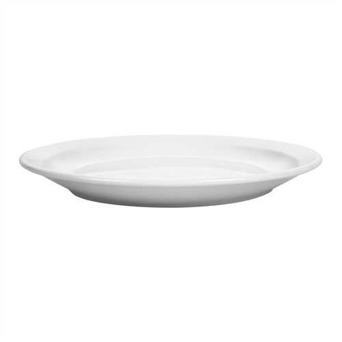 Olympia Whiteware Narrow Rimmed Plate - 250mm 10" (Box of 12) - CB490