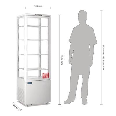 Polar CB509-A C-Series Curved Door Display Fridge White 235Ltr