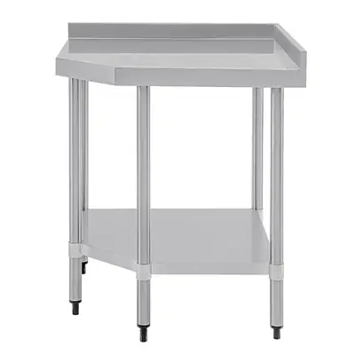 Vogue Stainless Steel Corner Table 800x600x960mm