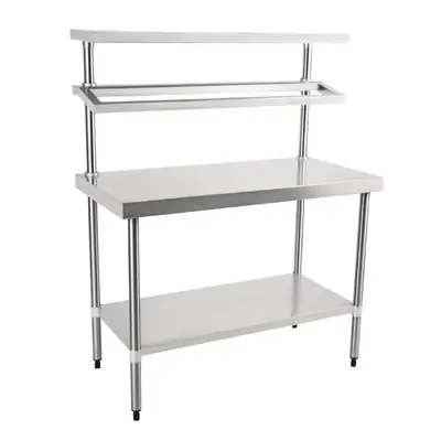Vogue Stainless Steel Prep Station with Gantry 1200x600x1500mm