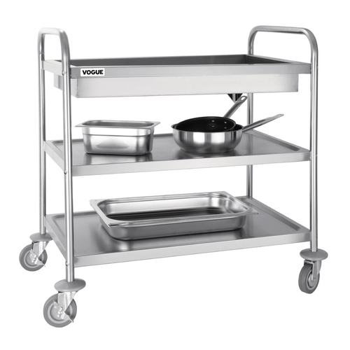Vogue Deep Tray Clearing Trolley 3 Tier 940x855x535mm