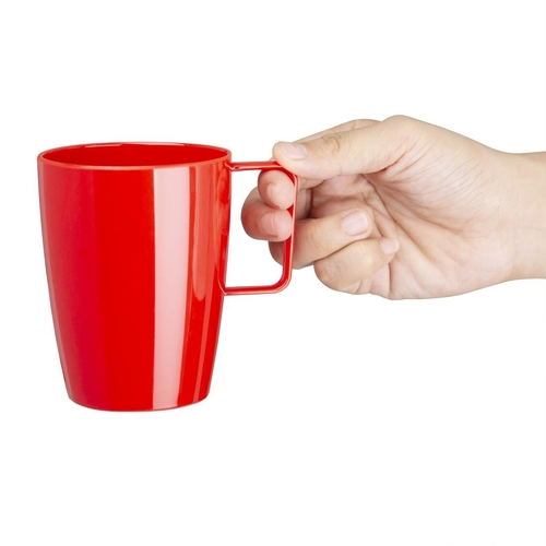 Olympia Kristallon Polycarbonate Handled Cups Red - 284ml 10oz (Box of 12) - CE289