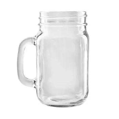 Handled Mason Jar Glasses 450ml (Pack of 12)