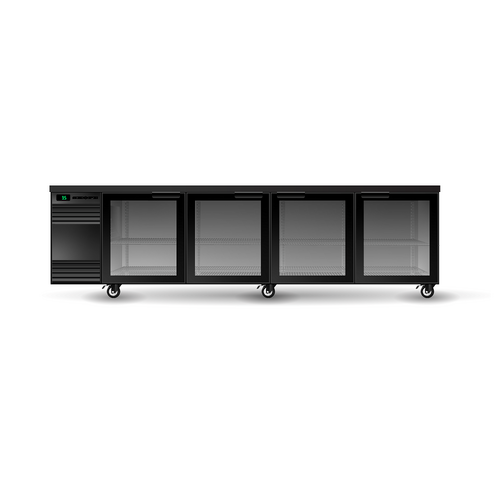 Skope CL.4.GSW - BackBar 4 Glass Swing Door CounterLine Fridge