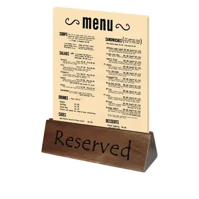 Wooden Menu Holder & Reserved Sign