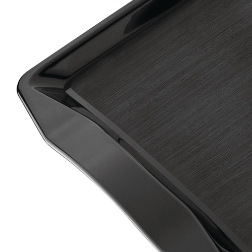 Olympia Kristallon Handled Fast Food Tray Black 430x305x25mm