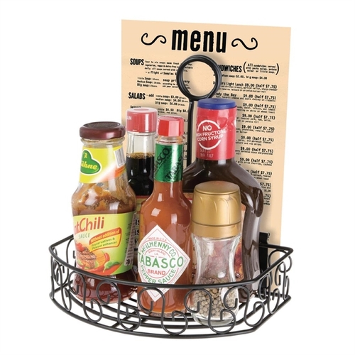 Olympia Black Wire Condiment Holder with Clip Back for Menus 230(h)x215(w)155mm