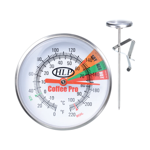 Coffee-Pro Short Milk Frothing / Food Heating Thermometer w/ Long Probe & Clip