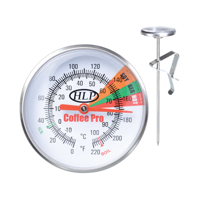 Coffee-Pro Short Milk Frothing / Food Heating Thermometer w/ Long Probe & Clip - COFFEEPROSHORT