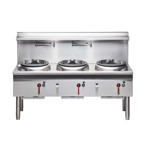Cobra CW3H-CCC - 3 Hole Gas Waterless Wok - Chimney Burners