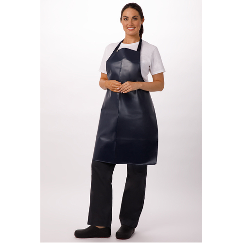 Short PVC Bib Apron - Navy - CWPVS-NAV - CWPVS-NAV