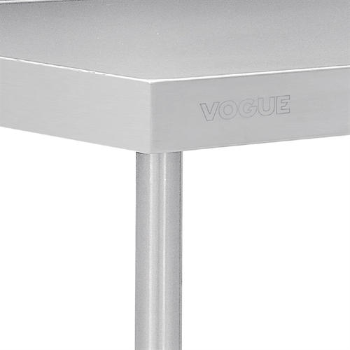 Vogue Premium Stainless Steel Table with Splashback 900x600x900mm