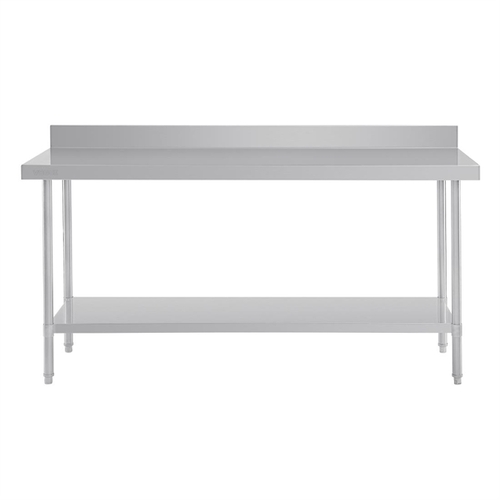 Vogue Premium Stainless Steel Table with Splashback - 1500 x 600 x 900mm - DA340