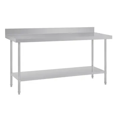 Vogue Premium Stainless Steel Table with Splashback 1500x600x900mm