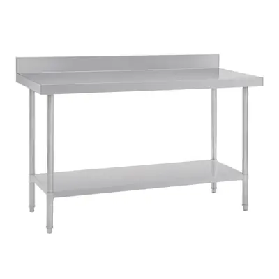 Vogue Premium Stainless Steel Table with Splashback 1800x600x900mm