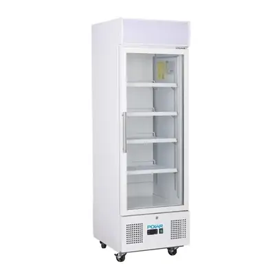 Polar DM075-A G-Series Upright Display Fridge White 218Ltr 
