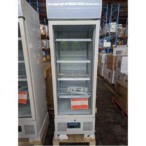 (Clearance) Unboxed, Dented - Polar DM075-A G-Series Upright Display Fridge White 218Ltr
