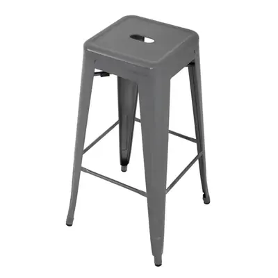 Bolero High Metal Bar Stools Gun Metal Grey (Pack of 4)