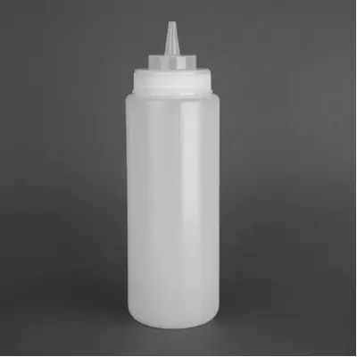 Vogue Wide Neck Heavy Duty Sauce Bottle Clear 900ml