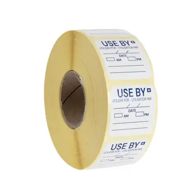 Hygiplas Removable Use By Labels (Roll of 1000)