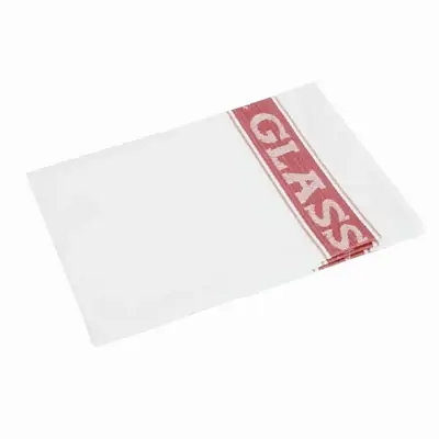 Linen Glass Cloth 760x510mm Red Border