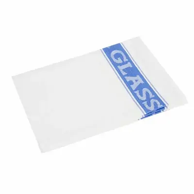 Linen Glass Cloth 760x510mm Blue Border
