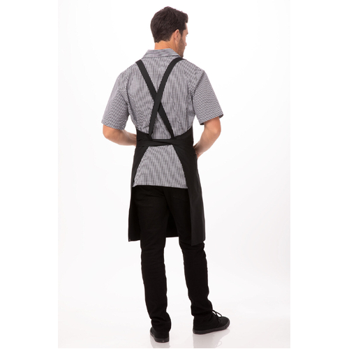 Cross-Back Bib Apron - Black - F35-BLK - F35-BLK