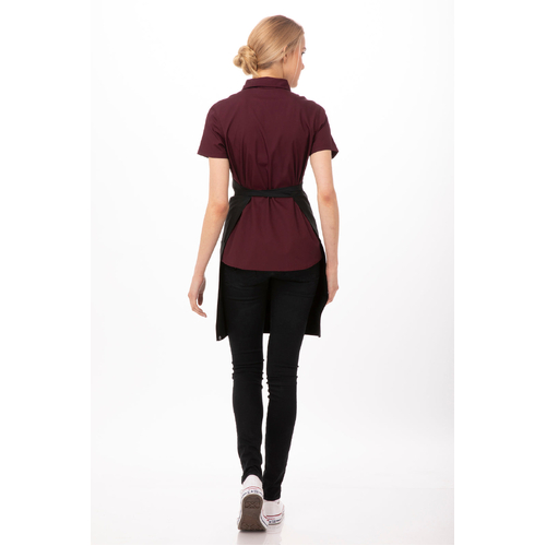 Two Patch Pocket Bib Apron - Black - F53-BLK - F53-BLK