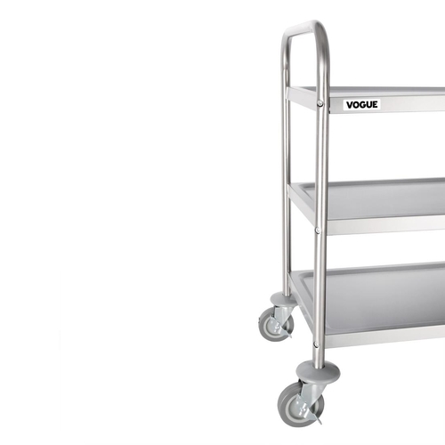 Vogue 3 Tier Clearing Trolley Stainless Steel 810x455x855mm - F994