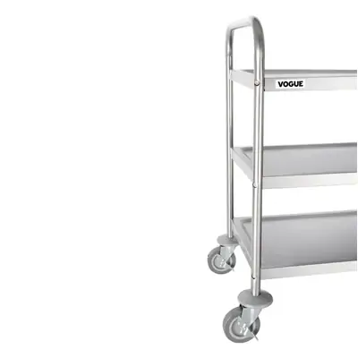 Vogue 3 Tier Clearing Trolley Stainless Steel 810x455x855mm