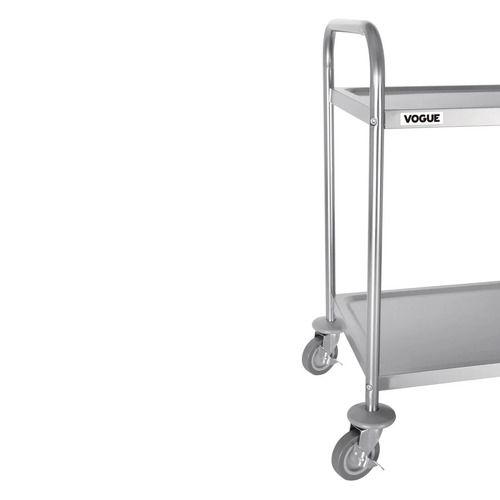 Vogue 2 Tier Clearing Trolley Stainless Steel 855x455x810mm - F997