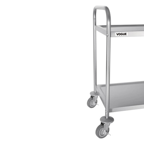 Vogue 2 Tier Clearing Trolley Stainless Steel - 855 x 455 x 810mm