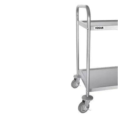 Vogue 2 Tier Clearing Trolley Stainless Steel 855x455x810mm