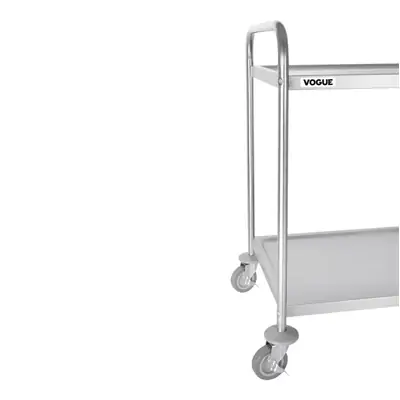 Vogue 2 Tier Clearing Trolley Stainless Steel 860x535x930mm
