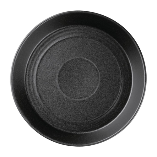 Olympia Cavolo Textured Black Flat Round Bowl 220mm (Box of 4) - FD907