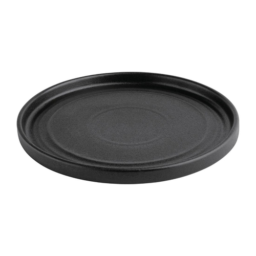 Olympia Cavolo Textured Black Flat Round Plate 180mm (Box of 6)