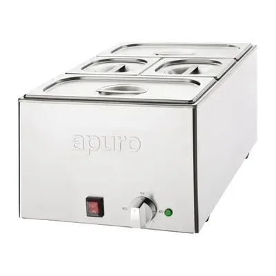 Apuro FT691-A Bain-Marie with Pans 2 x 1/3 & 2 x 1/6 Pans 150mm Deep Inc Lids