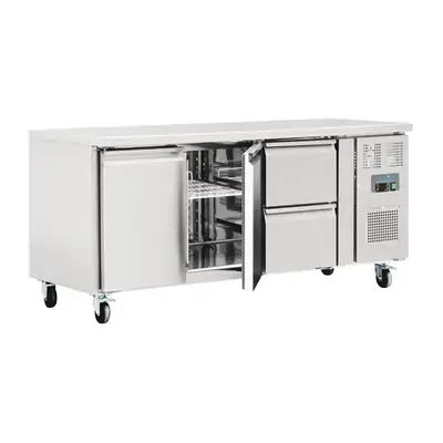 Polar GD874-A U-Series 2 Door and 2 Drawer Counter Fridge 417Ltr
