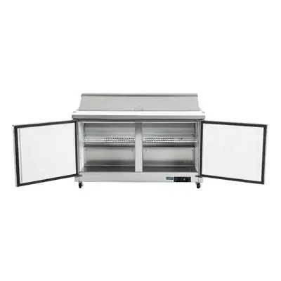 Polar GD883-A U-Series Double Door Prep Counter Fridge 527Ltr