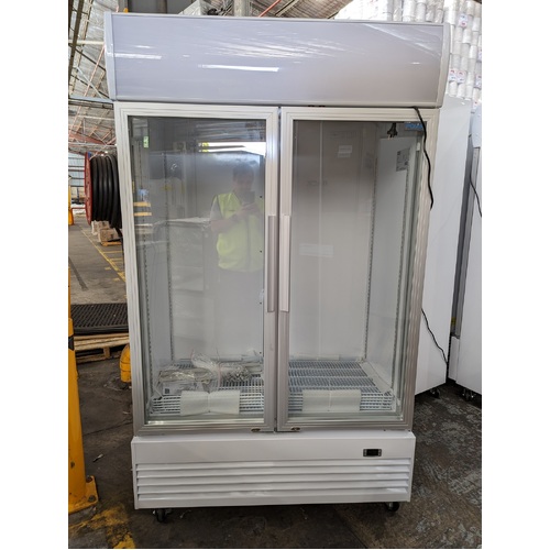 (Clearance) Unboxed, Dented - Polar GE580-A G-Series Hinged Door Upright Display Cooler/Fridge with Light Box 950Ltr