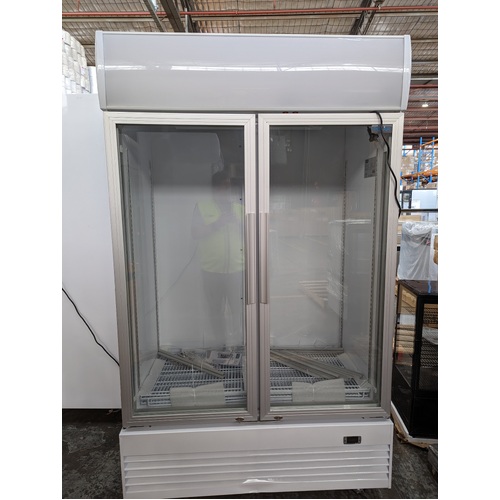 (Clearance) Unboxed, Dented - Polar GE580-A G-Series Hinged Door Upright Display Cooler/Fridge with Light Box 950Ltr