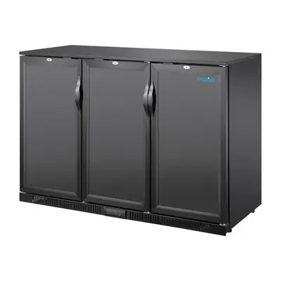 Polar GE999-A G-Series Back Bar Cooler with Triple Solid Hinged Doors Black - 850mm