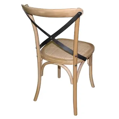  Bolero Natural Wooden Dining Chairs with Backrest (Pack of 2)