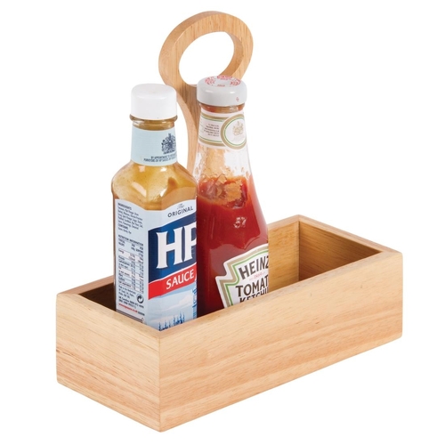 Olympia Wooden Condiment Bucket with Handle - 240(h)x230(w)x100(d)mm 9.5x9x4" - GH309